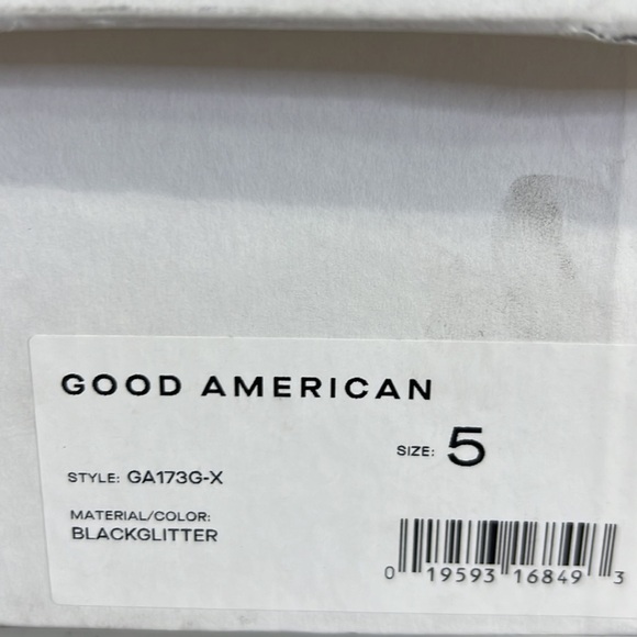 GOOD AMERICAN NWT BLACK GLITTER SLOUCH OVER THE KNEE BOOT SZ 5 - Picture 8 of 10